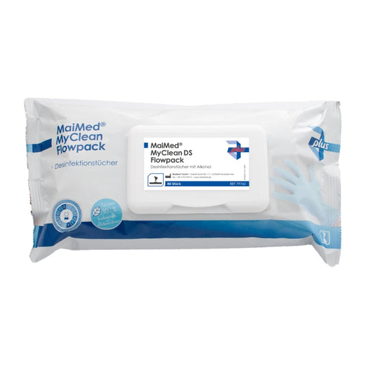 MaiMed MyClean DS Flowpack, 80 coli 20x20 cm, șervețele înmuiate | Pachet (80 bucăți)