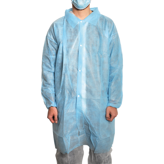 MaiMed-Coat V, palton vizitator din fleece cu 4 butoane presate, aprox. 120 cm