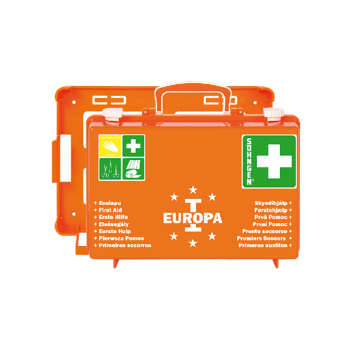 Trusă de prim ajutor EUROPA I portocalie, completă