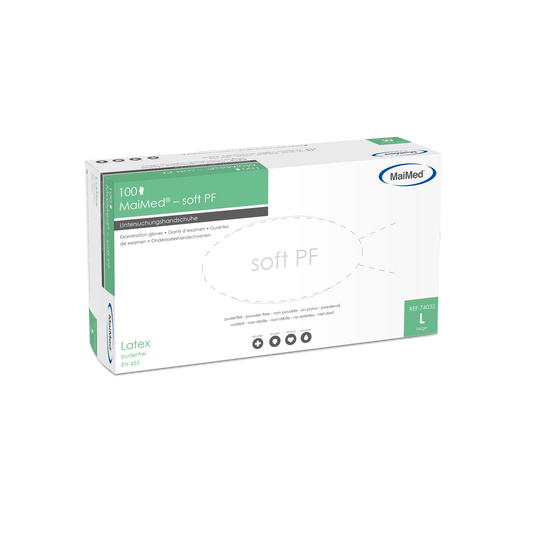 Mănuși de examinare din latex MaiMed-soft PF, sterile fără pulbere, 100 bucăți/cutie