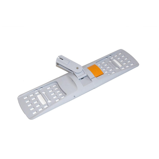 Der TASKI Multi Mop Klapphalter (50 cm) von Diversey Deutschland GmbH & Co. OHG ist ein Kunststoffmoppkopf mit aufklappbarer Mitte und orangefarbenem Knopf zur Stiel- und Padbefestigung - ideal für die Bodenreinigung. Packung: 1 Stück.