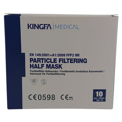 Mască respiratorie FFP2, albă, 10 buc. / Cutie fără supapă, bucle pentru urechi | Cutie (10 bucăți)