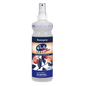 Eine 500ml Flasche DR.SCHNELL DUFTSPRAY EXOTIC FLAIR von DR.SCHNELL GmbH & Co. KGaA, ideal für orientalische Raumfrische in der Gebäudereinigung, abgebildet mit floralem blau-weißem Etikett und klarem Sprühkopf auf weißem Grund.