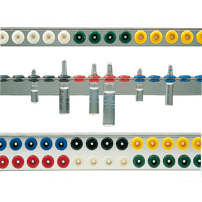 Varioflex-Ampullenschiene Alu. zweireihig für 96 Ampullen