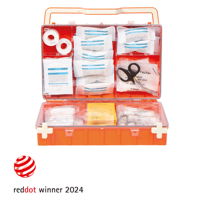 Erste-Hilfe-Koffer orange DYNAMIC-GLOW L Norm DIN 13169