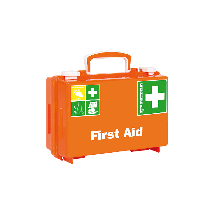 Erste Hilfe-Koffer QUICK-CD Norm orange Druck First Aid