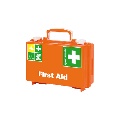 Erste Hilfe-Koffer QUICK-CD Norm orange Druck First Aid