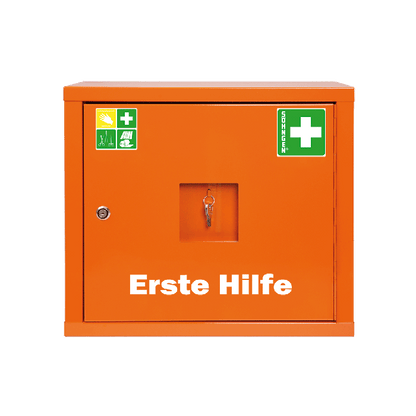Verbandschrank JUNIORSAFE orange mit Füllung nach ÖNORM Z 1020 1
