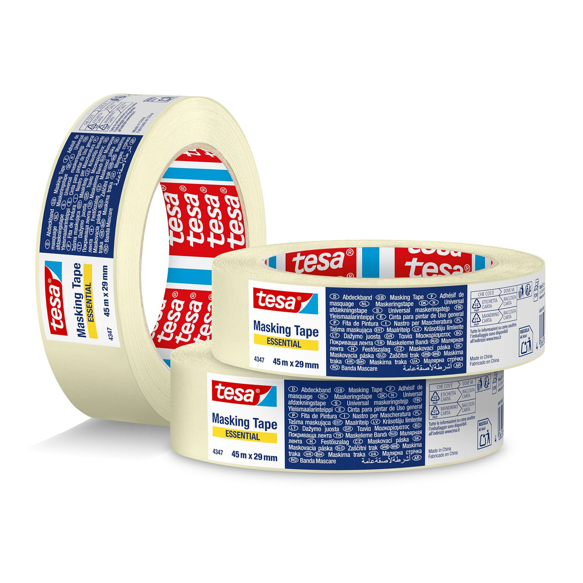 tesa 4347 Essential Papierklebeband, chamois – Sortiment