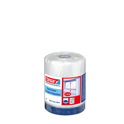 tesa Professional 4498 Easy Cover UV Gewebe Basic Gewebe-Putzband, ultramarin blau 20 m x 1,4 m