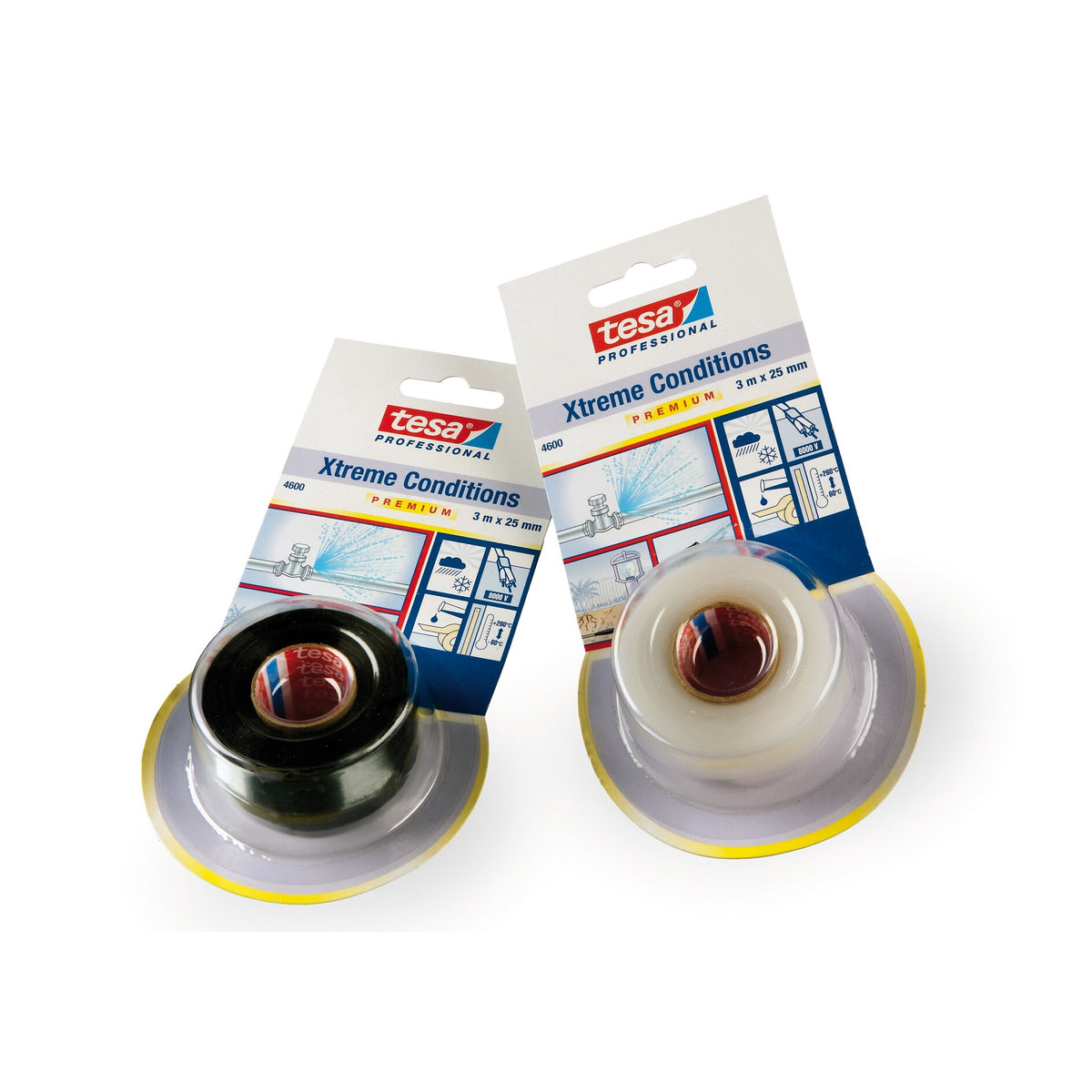 tesa Professional 4600 Xtreme Conditions Reparaturband, 3 m x 25 mm – Sortiment