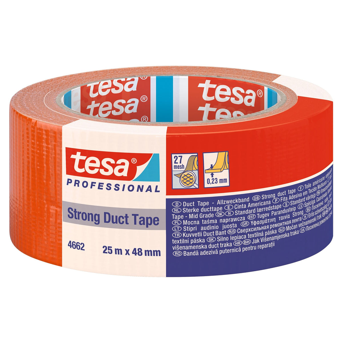 tesa Professional 4662 Medium Steinband orange, 25 m x 48 mm