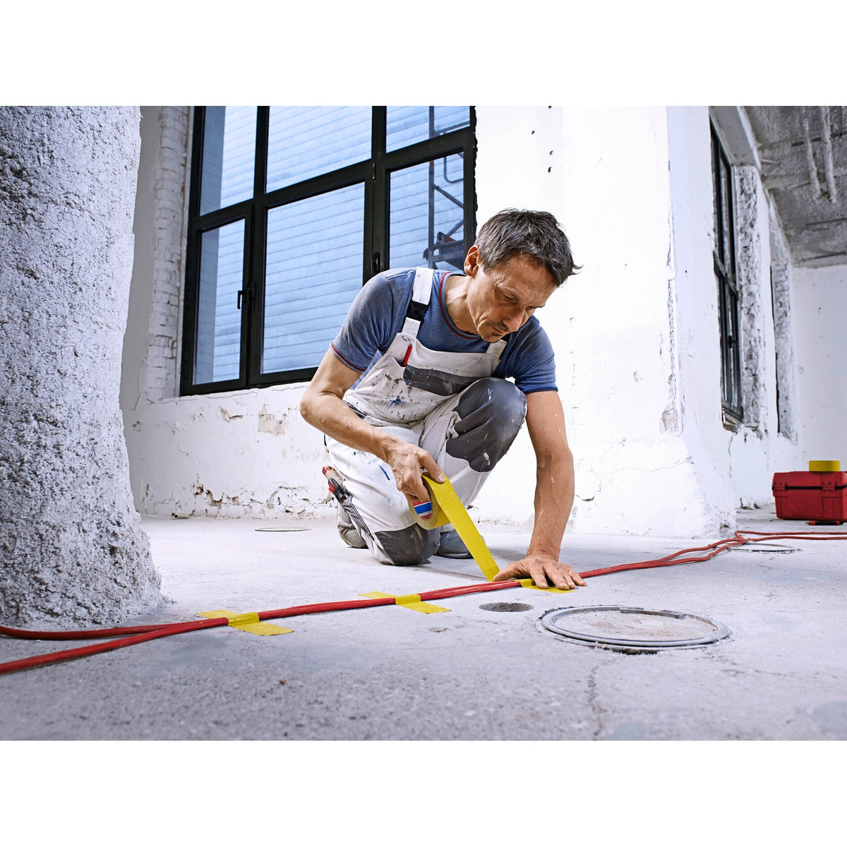 tesa Professional 4662 Betonband, 50 m x 48 mm, gelb – Anwendung
