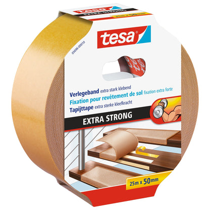 tesa 5696 Verlegeband, extra stark klebend, 25 m x 50 mm, weiß