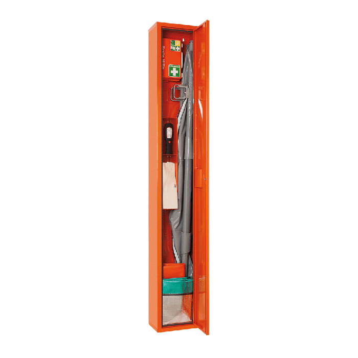 Stehschrank Erste-Hilfe-Trage orange