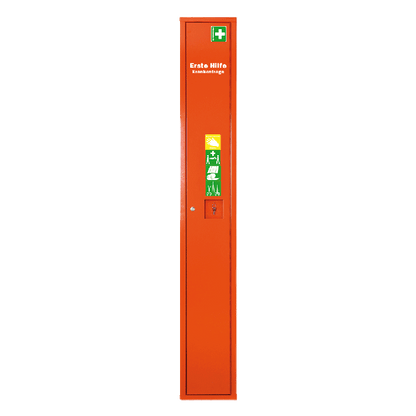 Stehschrank Erste-Hilfe-Trage orange leer