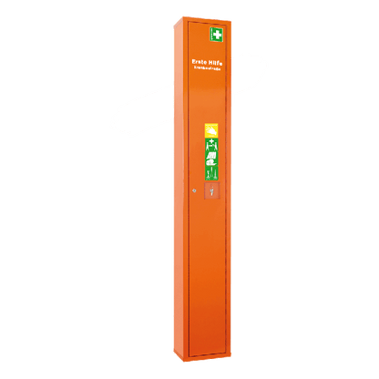 Stehschrank Erste-Hilfe-Trage orange leer