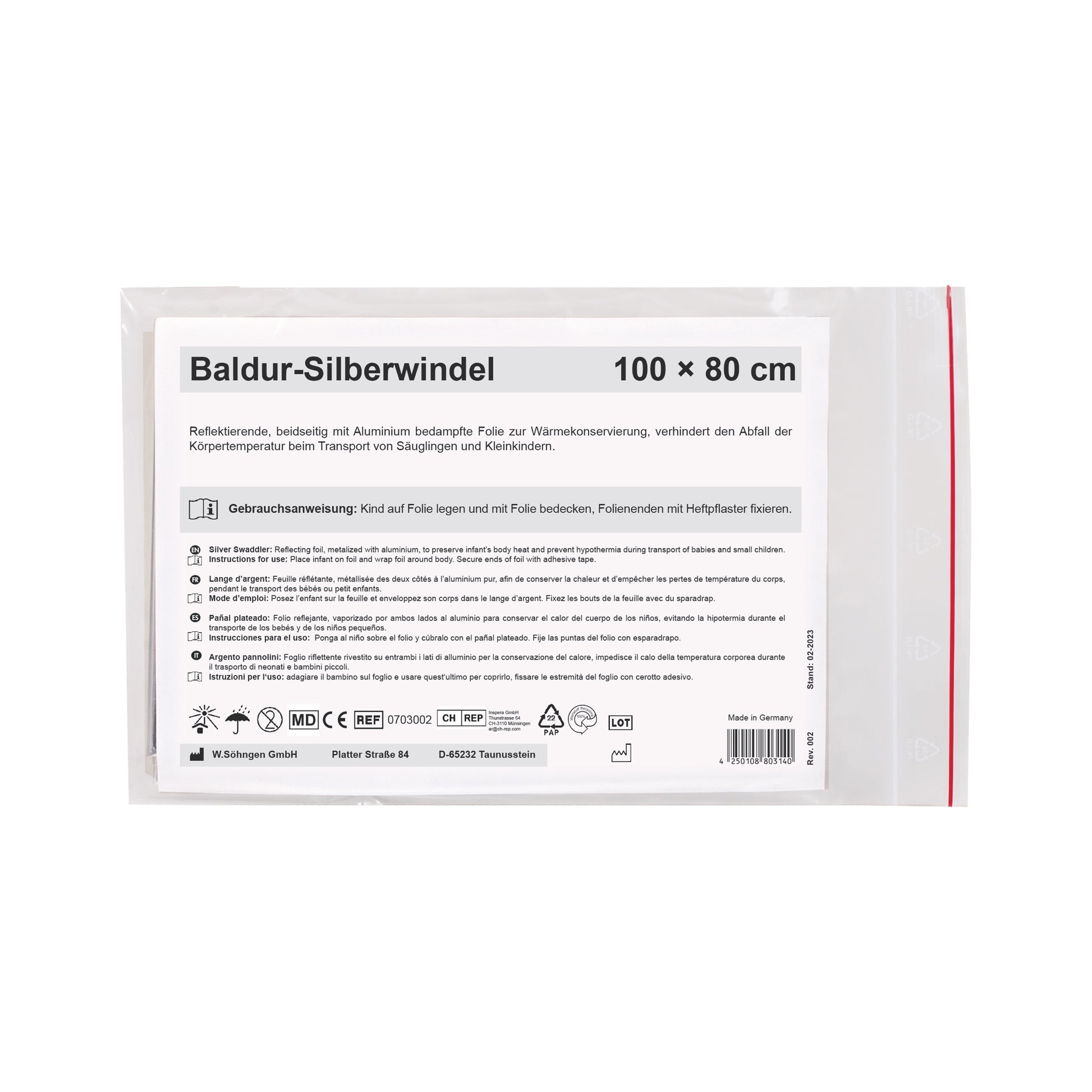 Baldur-Silberwindel 1 m x 80 cm