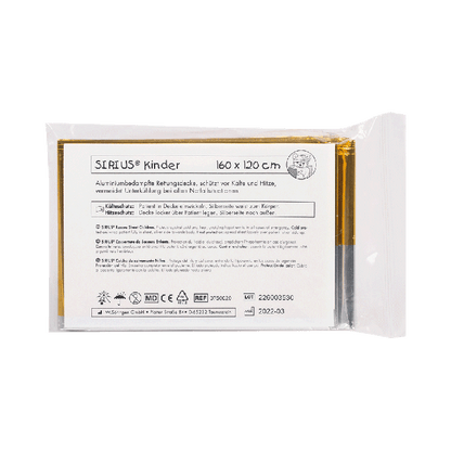 Kinder SIRIUS® Rettungsdecke silber-gold 160 x 120 cm