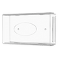 Dispenserul de mănuși de unică folosință AMPri este un suport transparent, lăptos, din acril (250 x 135 x 55-90 mm) cu margini rotunjite, fund plat, adâncitură ovală centrală și găuri de fixare pentru montare ușoară pe perete.