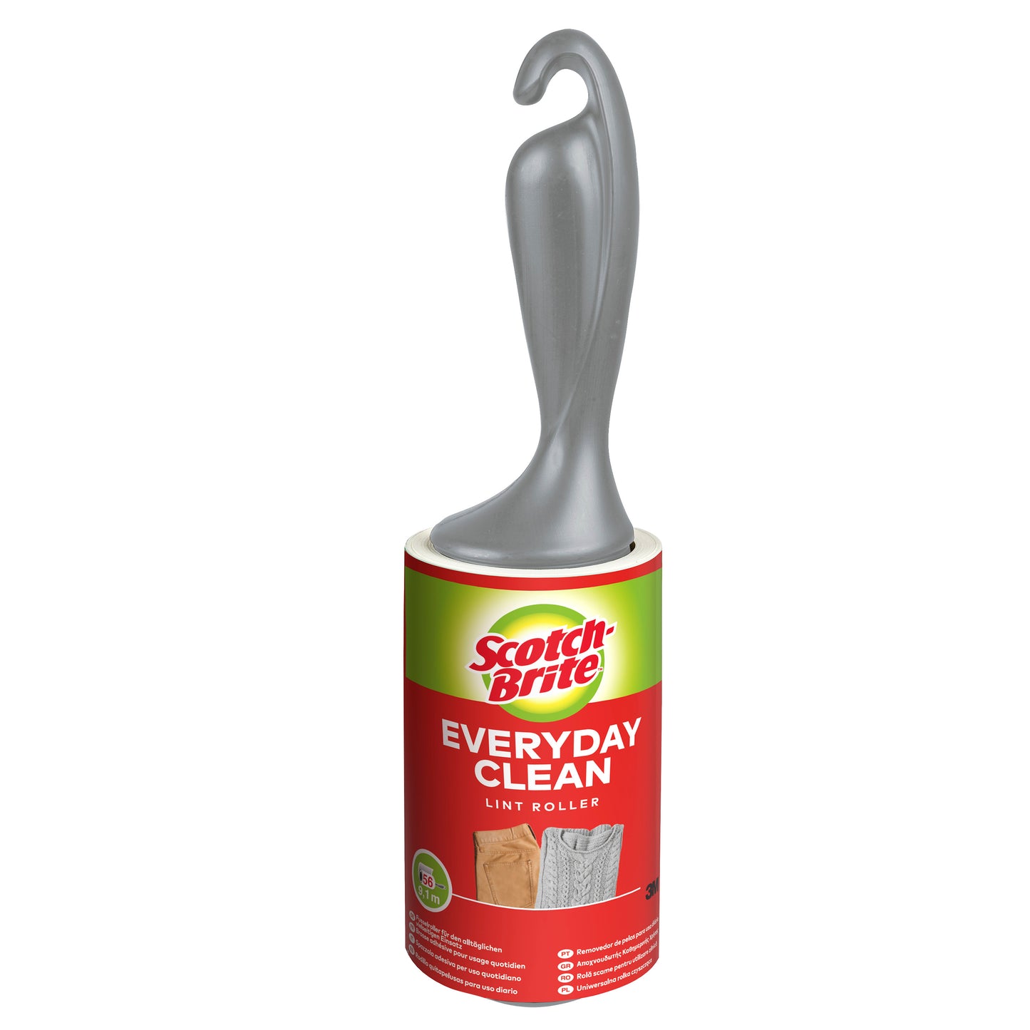 Der Scotch-Brite™ Everyday Clean Fusselroller von 3M Deutschland GmbH mit 56 Blatt entfernt schnell und einfach Fussel von Kleidung und Stoffen.