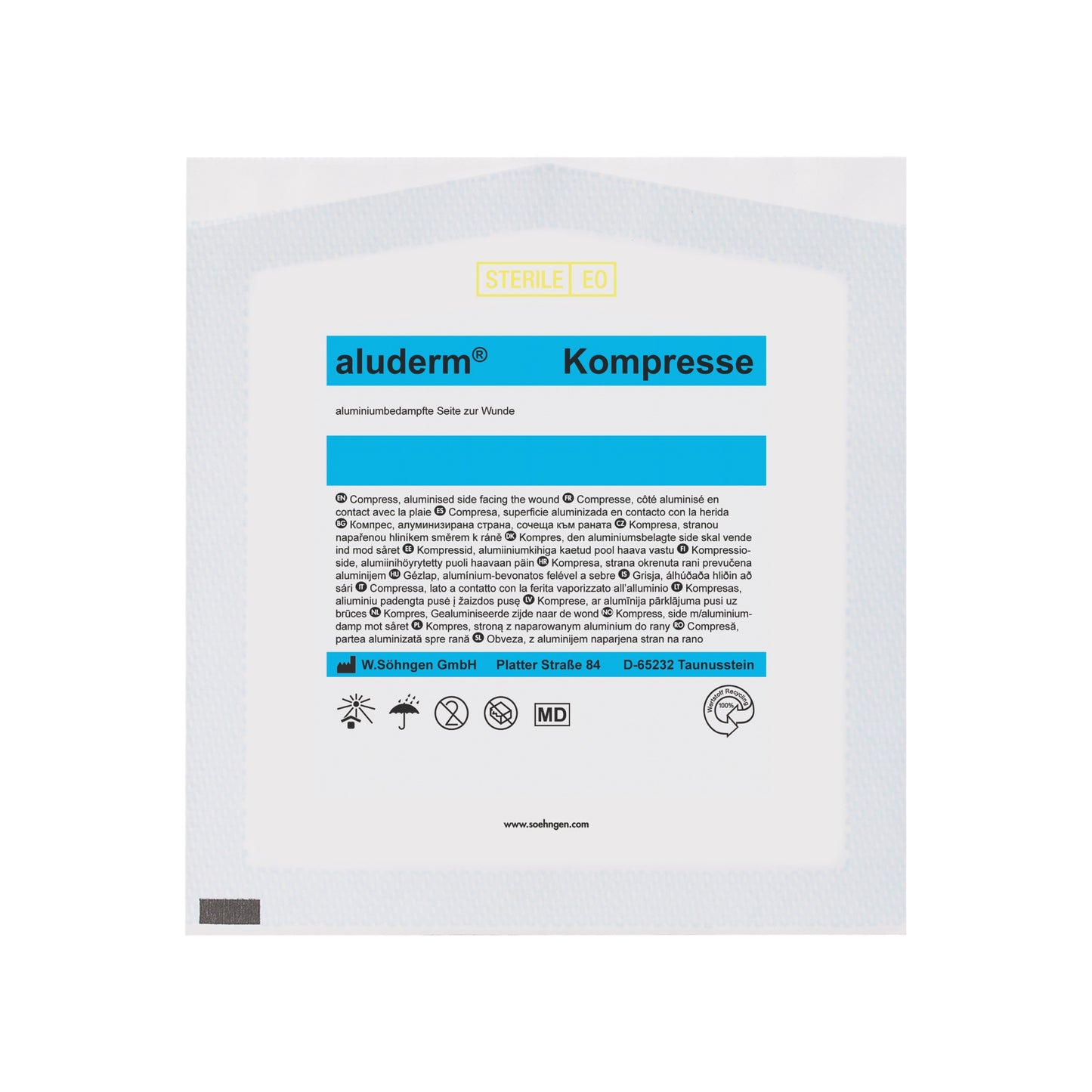 aluderm® Kompresse einzeln 7,5 x 7,5 cm