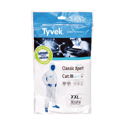 Tyvek® Classic Xpert Schutz- overall Kat.III Typ 5-6 Gr.XXL