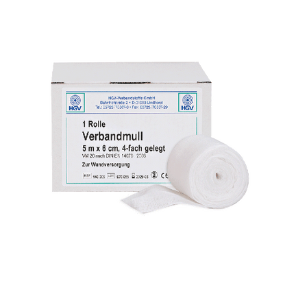 Verbandmull Sprechstundenpackung 5 m x 6 cm