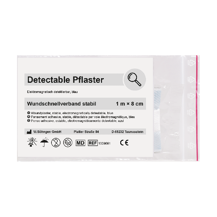 Pflasterverband detectable 1 m x 8 cm