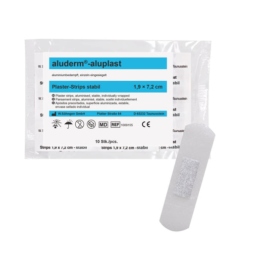 aluderm®-aluplast stabil benzi 1,9 x 7,2 cm, 10 bucăți