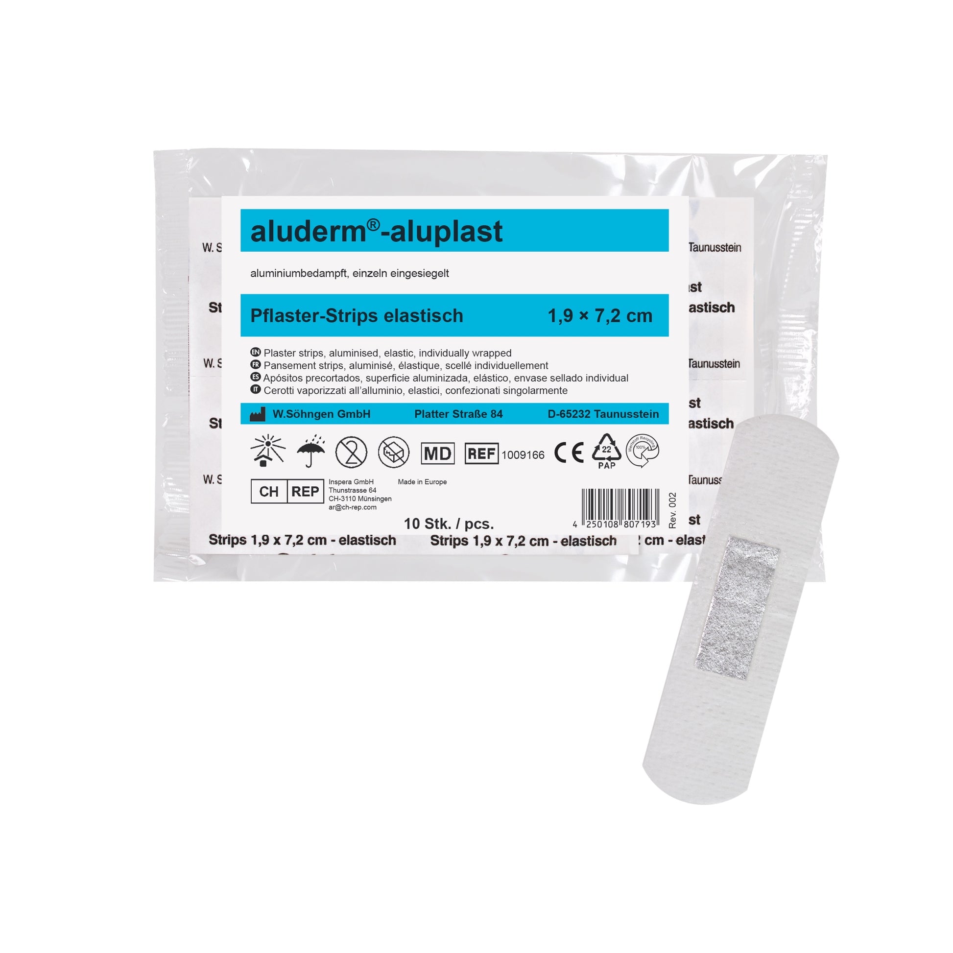 aluderm®-aluplast elastisch Strips 1,9 x 7,2 cm 10 Stück