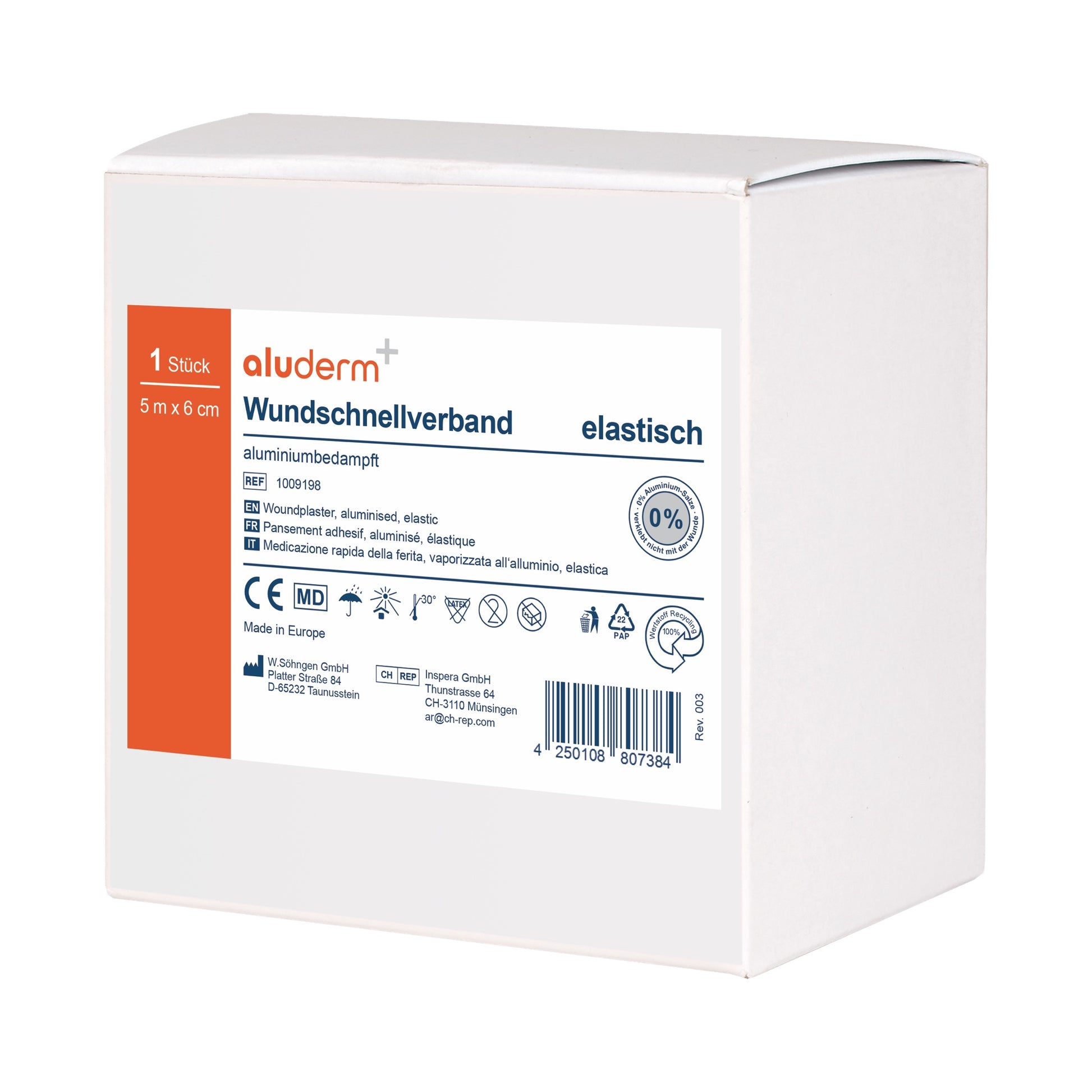 aluderm®-aluplast elastisch - gerollt 5 m x 6 cm