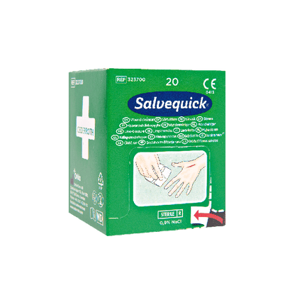 Salvequick-Wundreinigungstücher Box à 20 Stück Karton à 20 Stück