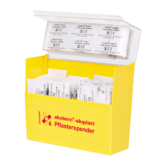 Pflasterspender gelb aluderm®-aluplast gefüllt