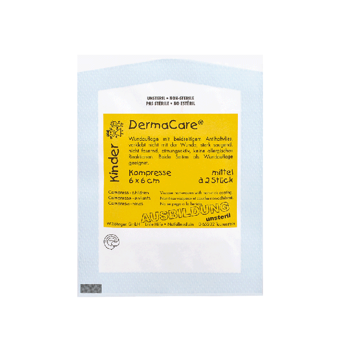 DermaCare® Kinder Übungs- Kompresse 2 St 6x6cm unsteril