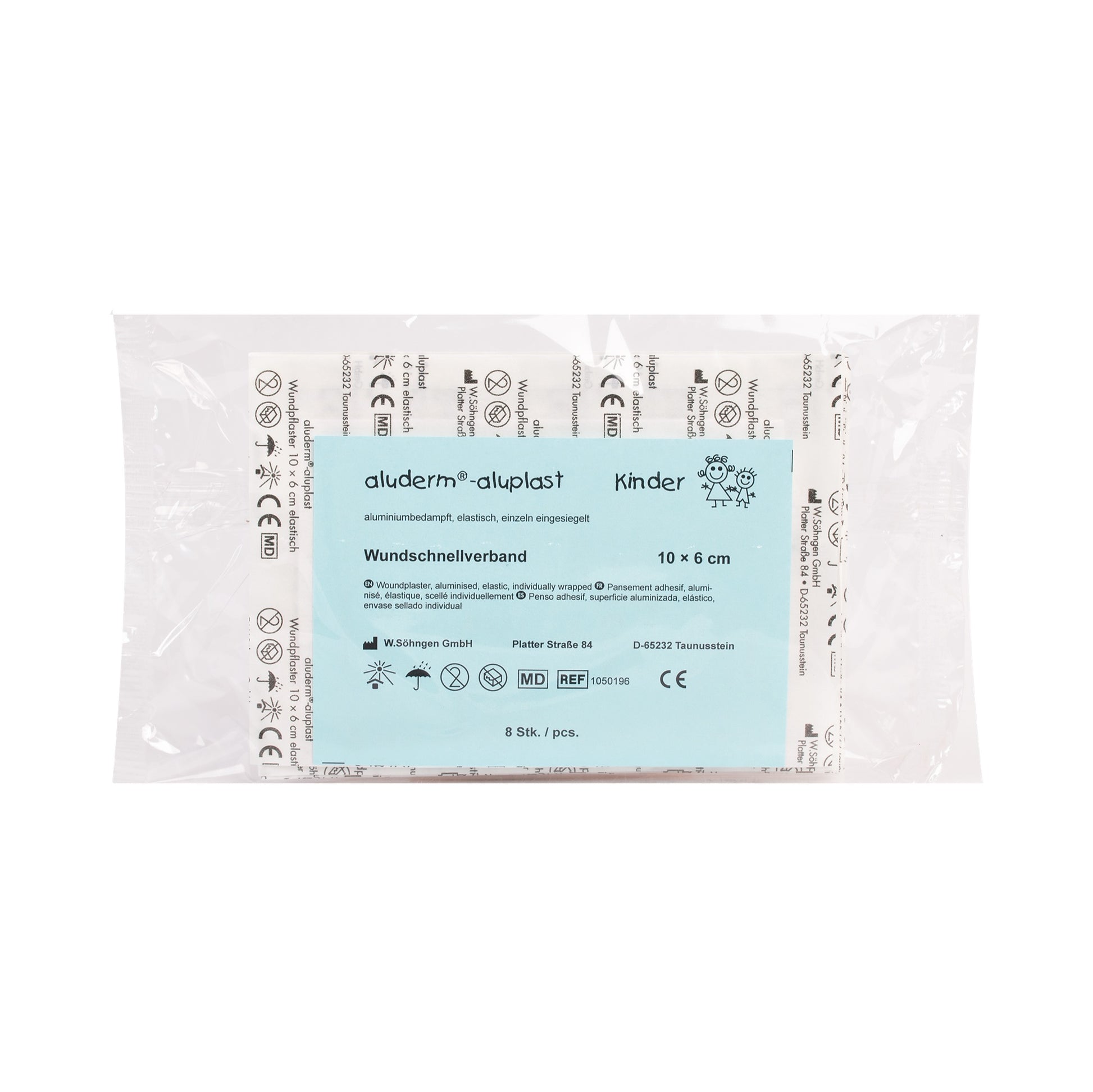 aluderm®-aluplast elastisch Kinder-Pflaster Set 8 Stück 10 x 6 cm