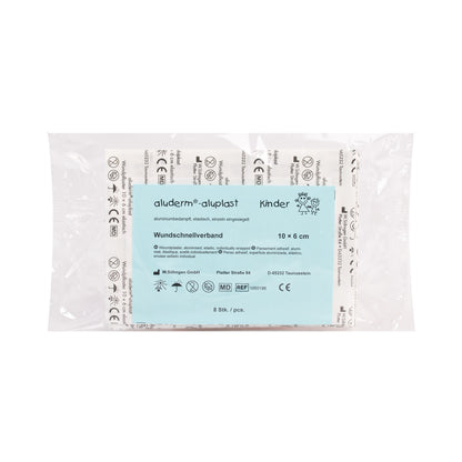 aluderm®-aluplast elastisch Kinder-Pflaster Set 8 Stück 10 x 6 cm