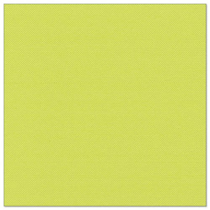Un șervețel pătrat din PAPSTAR "ROYAL Collection" (40 x 40 cm, verde) al PAPSTAR GmbH cu o structură fină țesută și o culoare unică galben-verde deschis pe un fundal alb.