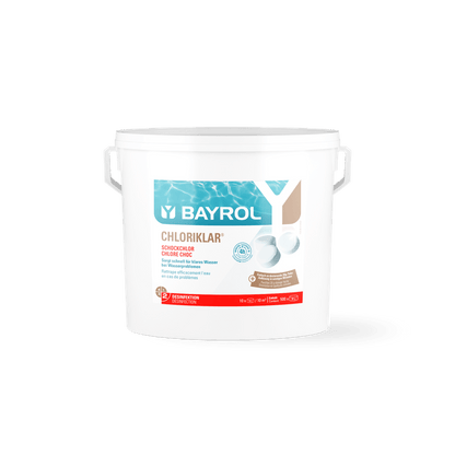 BAYROL Chloriklar® din acid tricloroizocianuric cu un conținut ridicat de clor activ