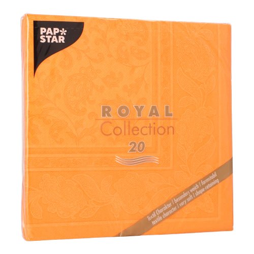 Un pachet de 20 PAPSTAR de șervețele "ROYAL Collection" (40x40 cm, 1/4-pliere) de la PAPSTAR GmbH - șervețele premium tip țesătură, moi, absorbante și certificate FSC, cu un model floral discret, potrivite pentru orice ocazie.