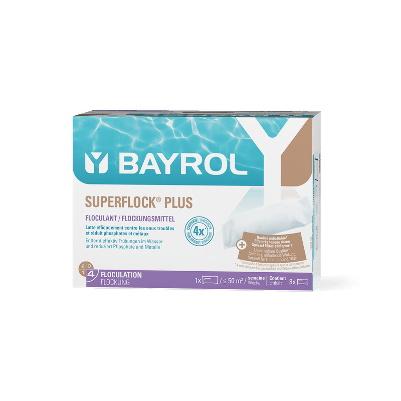 BAYROL Superflock Plus 1 kg«Cel mai vândut floculant pentru piscină pentru filtre de nisip | Cartuș (1 kg) 