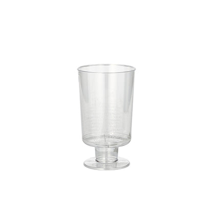 Pe un fundal simplu alb este prezentat un set de 10 pahare Starpak transparente, dintr-o singură bucată, cu picior pentru vin alb (0,1 l, Ø 5,1 cm, 8,5 cm înălțime); acestea sunt fabricate din PS de înaltă calitate și sunt ideale pentru servirea vinului alb.