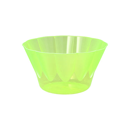 Bolurile pentru înghețată și desert Starpak 66 sunt boluri din plastic translucide, verde deschis (300 ml, Ø 11 cm, 6,5 cm), ideale pentru deserturi și înghețată; aici sunt prezentate pe un fundal alb simplu. (66 bucăți).