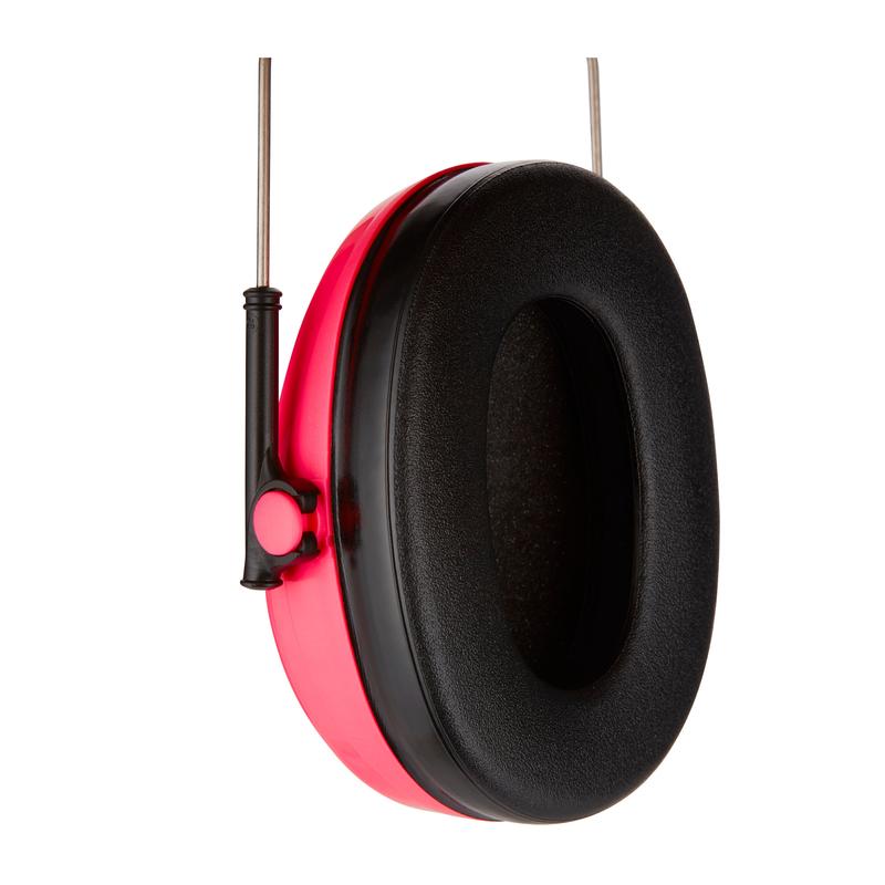 Protecția auditivă 3M™ PELTOR™ pentru copii de la 3M Deutschland GmbH este o protecție auditivă roșu-negru pentru copii cu cupe de urechi moi căptușite și o bandă de cap reglabilă, reprezentată izolat pe un fundal alb.