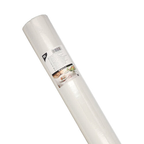 O rolă de față de masă de hârtie PAPSTAR cu embosare damasc 50 m x 1 m de la PAPSTAR GmbH, învelită cu o etichetă cu detalii despre produs, embosare damasc elegantă și imagini cu mese festive pentru ocazii speciale.