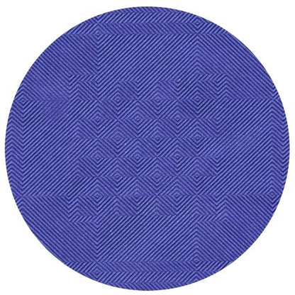 Fața de masă de hârtie cu embosare damasc (50 m x 1 m) de la PAPSTAR GmbH este o față de masă rotundă, violet, cu un model geometric din linii diagonale și forme de romb, care creează un efect de iluzie optică texturată.