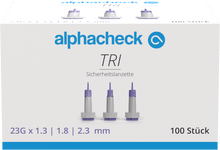 Lancete de siguranță Alphacheck TRI 23G | Pachet (100 bucăți)