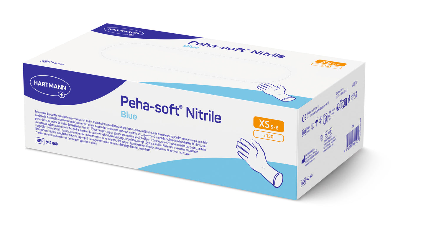 Peha-soft® nitril albastru XS P150 | Pachet (150 bucăți)