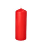 Lumânarea cilindrică roșie PAPSTAR (Ø 60 mm, 165 mm, folie termocontractabilă) de la PAPSTAR GmbH stă vertical pe un fundal alb - ideală ca lumânare decorativă pentru orice ambient.