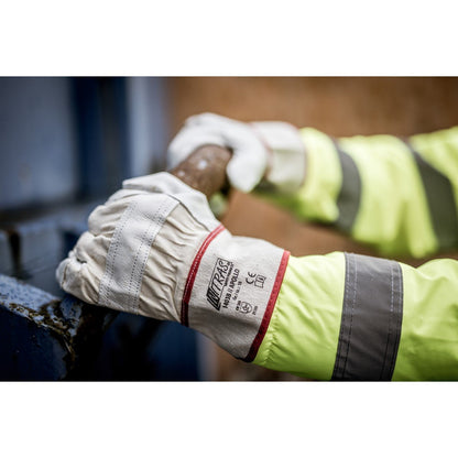 NITRAS APOLLO, mănuși din piele de vacă integrală, culoare naturală / gri